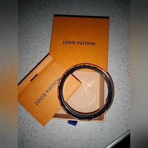 Louis Vuitton Bangle Incusion NVY BLUE W/Gold   Excellent Condition W/Box& Card